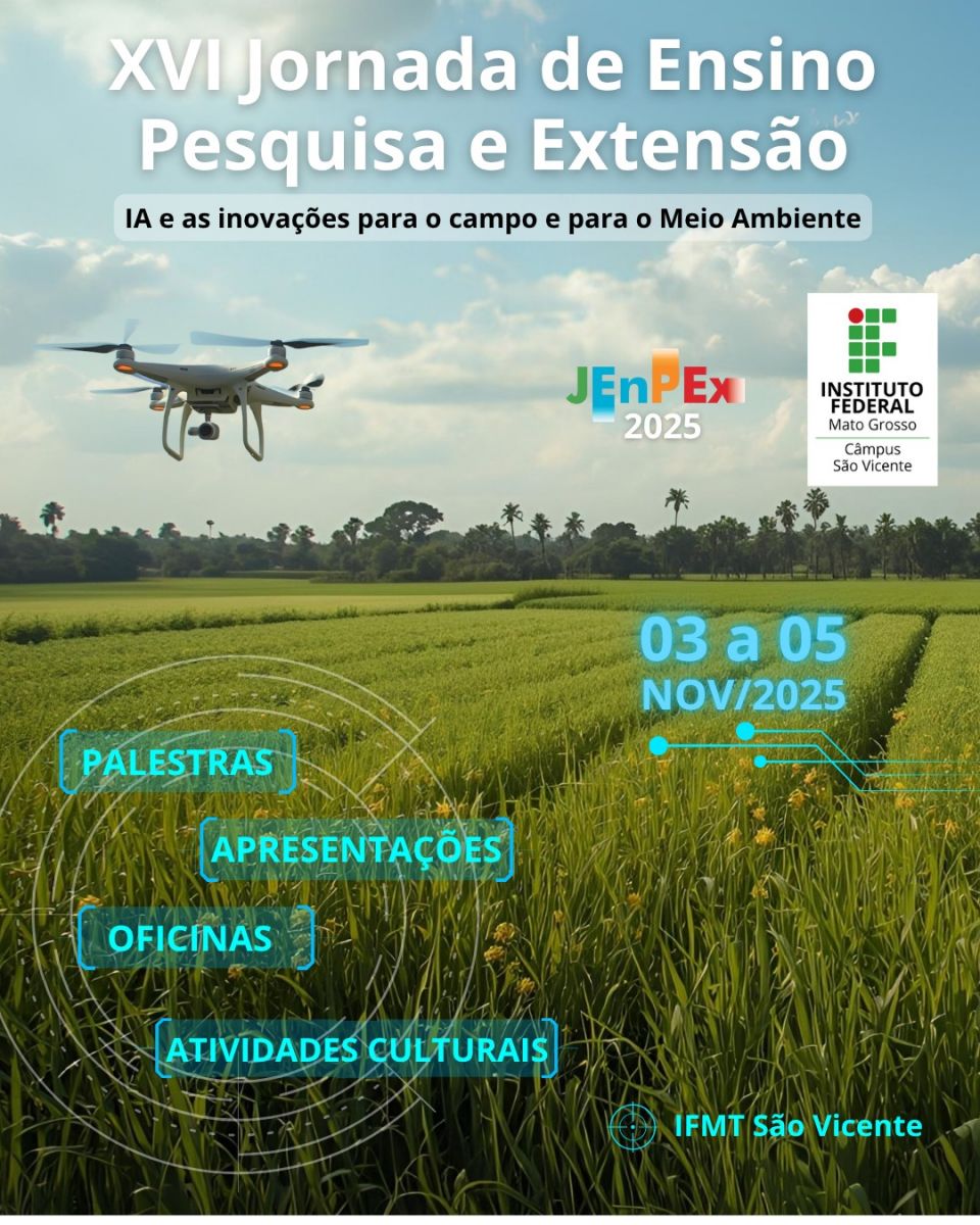 XVI JORNADA DE ENSINO, PESQUISA E EXTENSÃO IA  e as inovações para o campo e para o Meio Ambiente