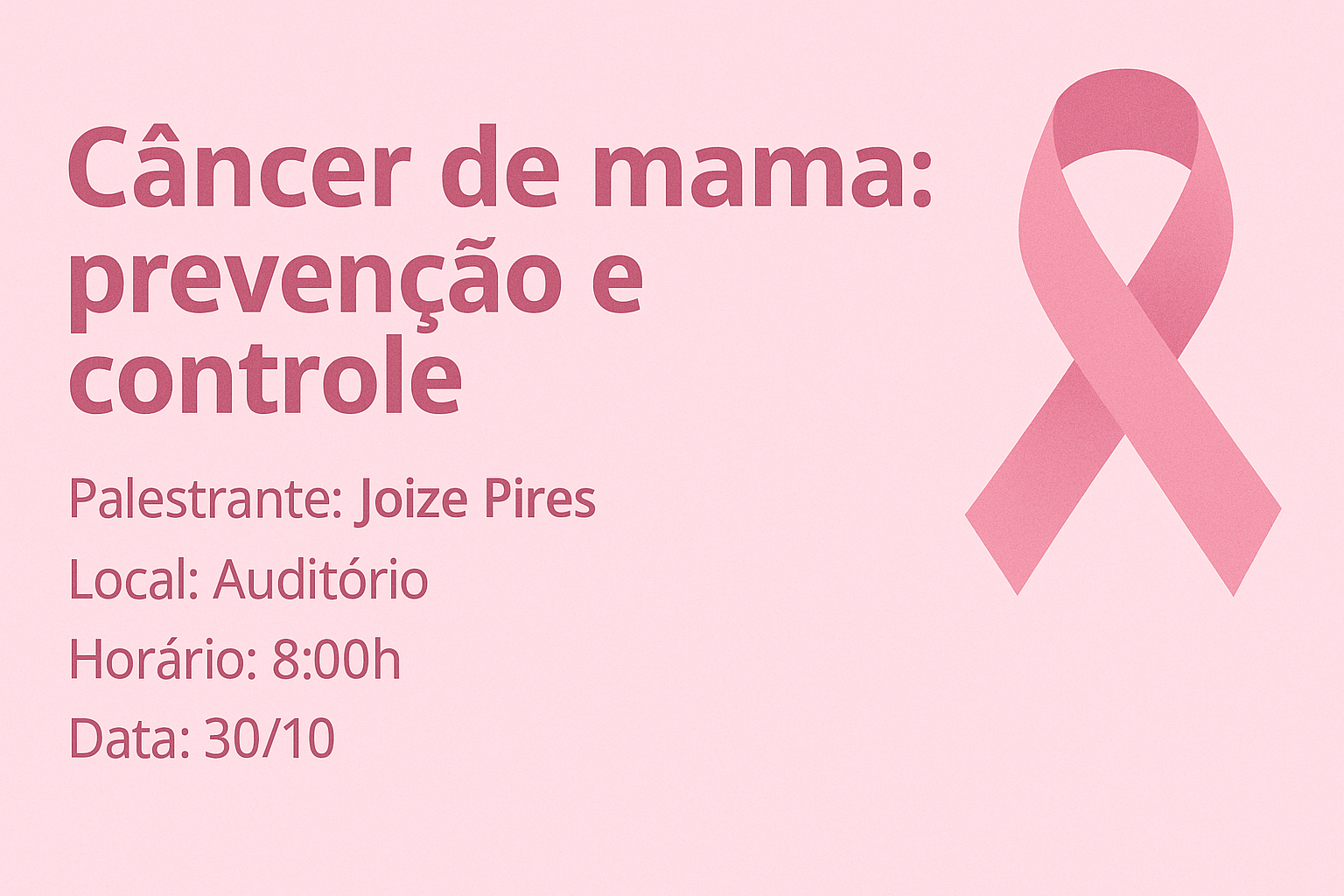Câncer de mama: prevenção e controle