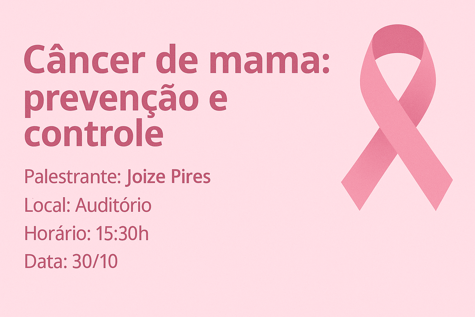 Câncer de mama: prevenção e controle