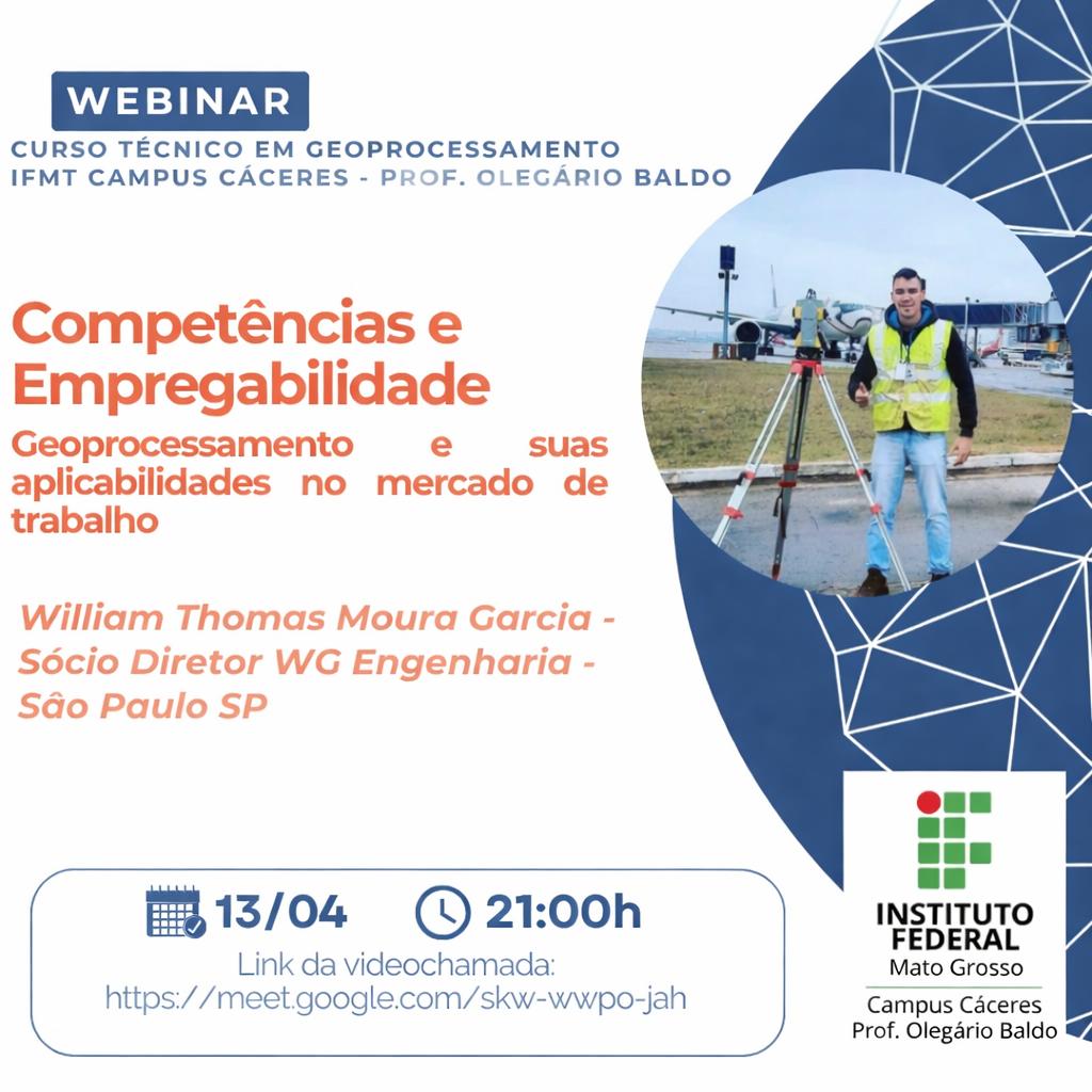 Palestra: Competências e Empregabilidade: Geoprocessamento e suas aplicabilidades no mercado de trabalho.