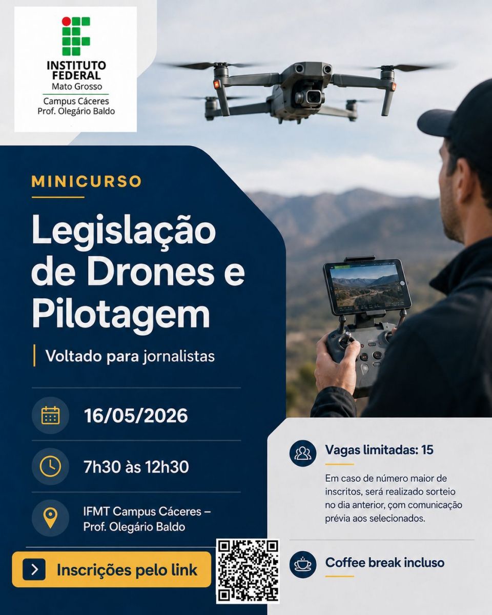 Curso de Legislação e Pilotagem de Drones - Jornalistas e Imprensa,  Cáceres - MT