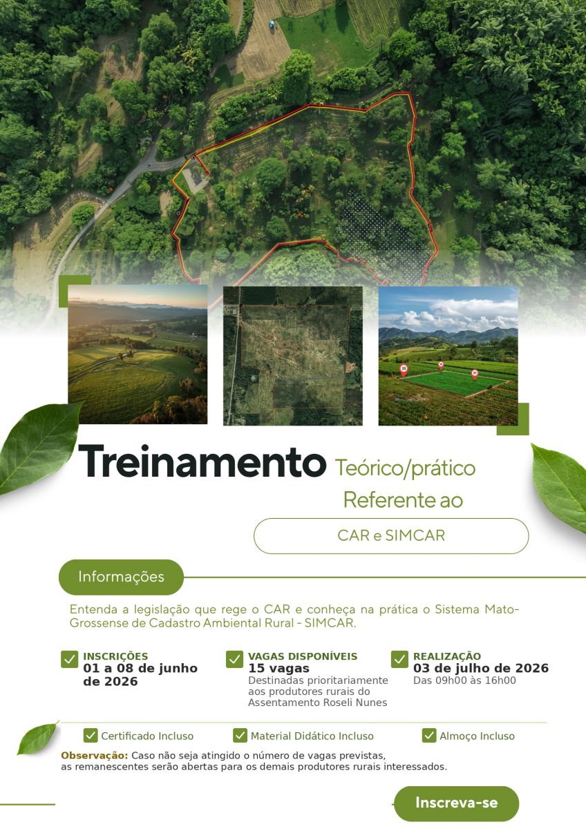 Treinamento Teórico/prático Referente ao CAR E SIMCAR
