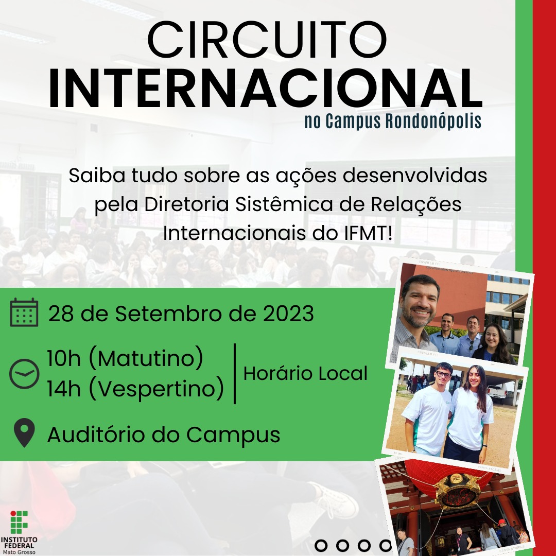 Circuito Internacional 2023 no IFMT Campus Rondonópolis