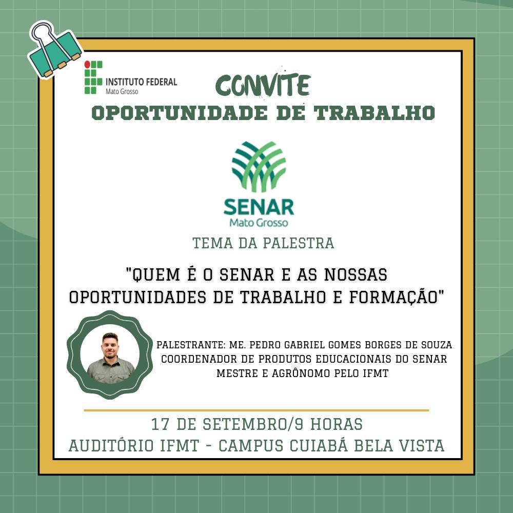 Senar oportunidades de trabalho e formação