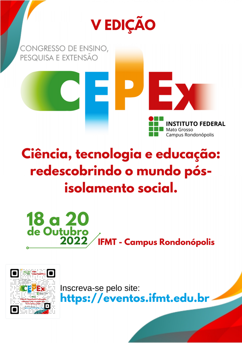 IFMT abre inscrições para o III Congresso de Ensino, Pesquisa e Extensão (CEPEx)